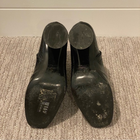 & Other Stories Croc Embossed Black Ankle Boots - Picture 5 of 6